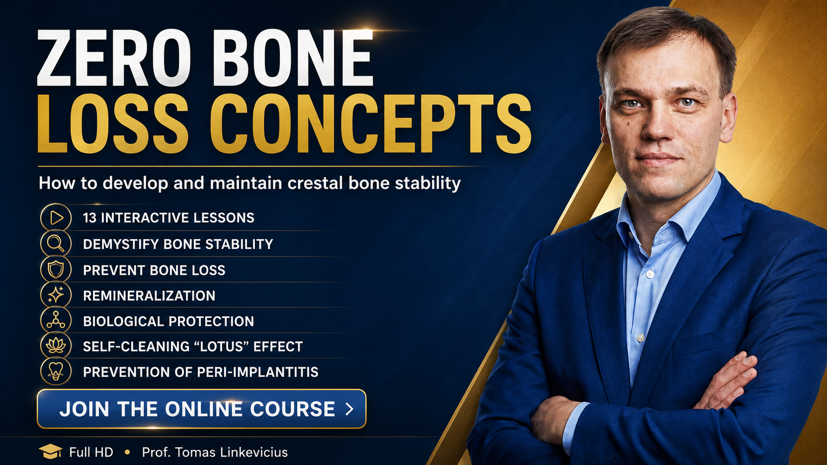 Zero Bone Loss Concepts – How to develop and maintain crestal bone stability course thumbnail